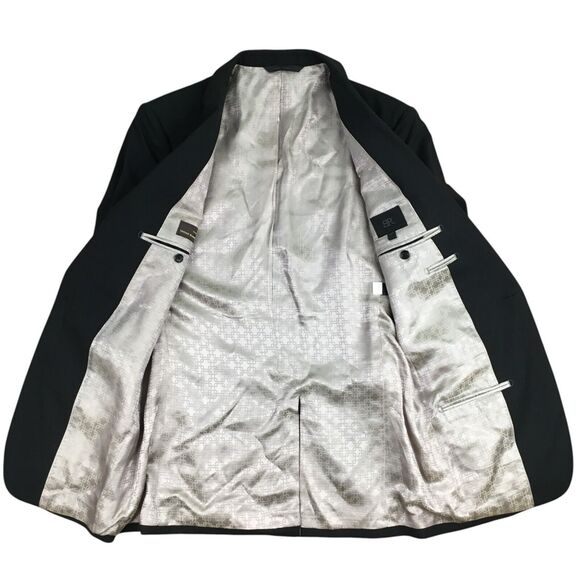 Banana Republic Blazer Jacket 38R Black Wool Vitale Barberis Canonico Super 120s - Picture 7 of 14